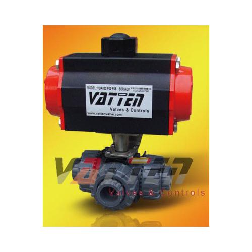 气动三通UPVC球阀 三通阀门