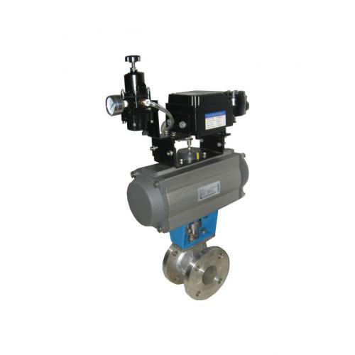 气动V型法兰调节阀