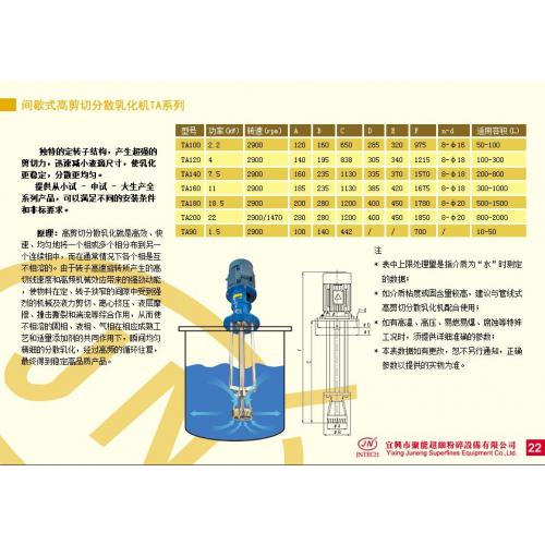 间歇式高剪切分散乳化机TA系列