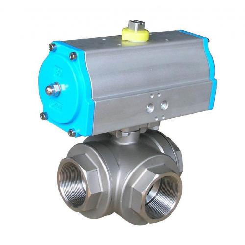 气动三通球阀-气动分流阀-气动合流阀-气动L/T型三通球阀