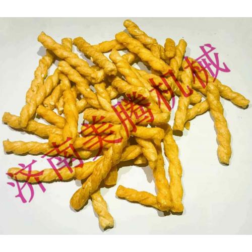 韩式膨化脆条生产线 酥脆扭扭膨化麻花休闲小零食加工机械