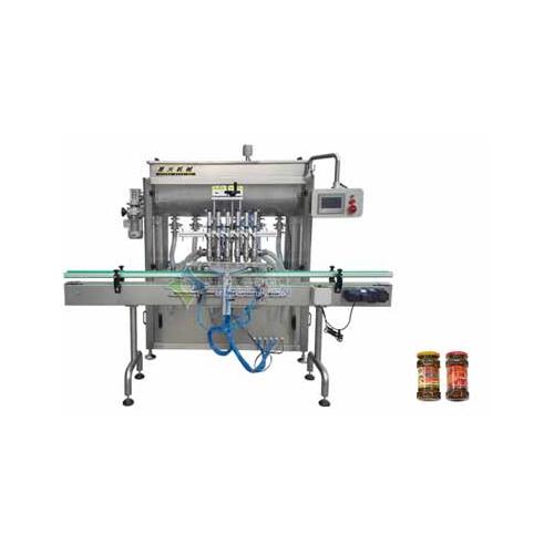 六头核桃酱颗粒酱料灌装机搭配自动旋盖机