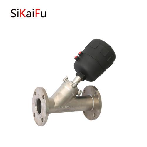 sikaifu气动角座阀 厂家直销 DN25法兰角座阀